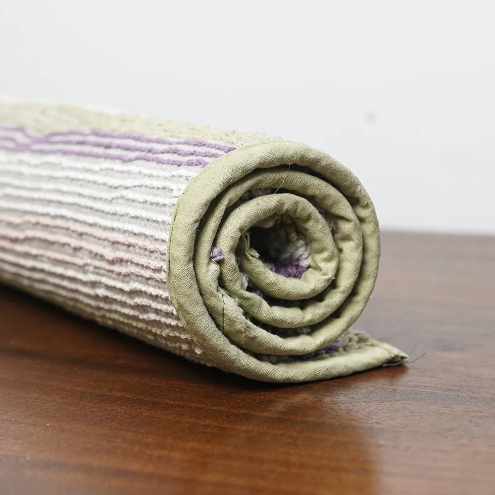 Striped Pattern High Absorbent Lavender Bathmat