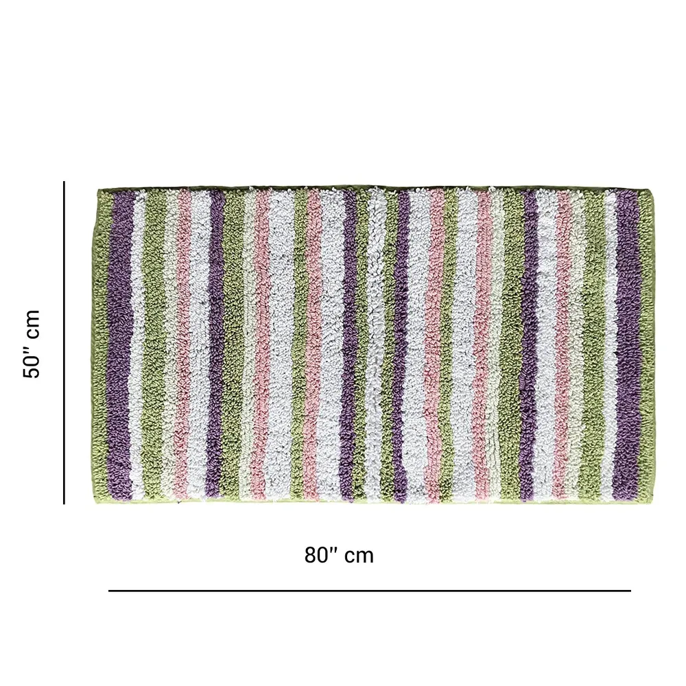Striped Pattern High Absorbent Lavender Bathmat