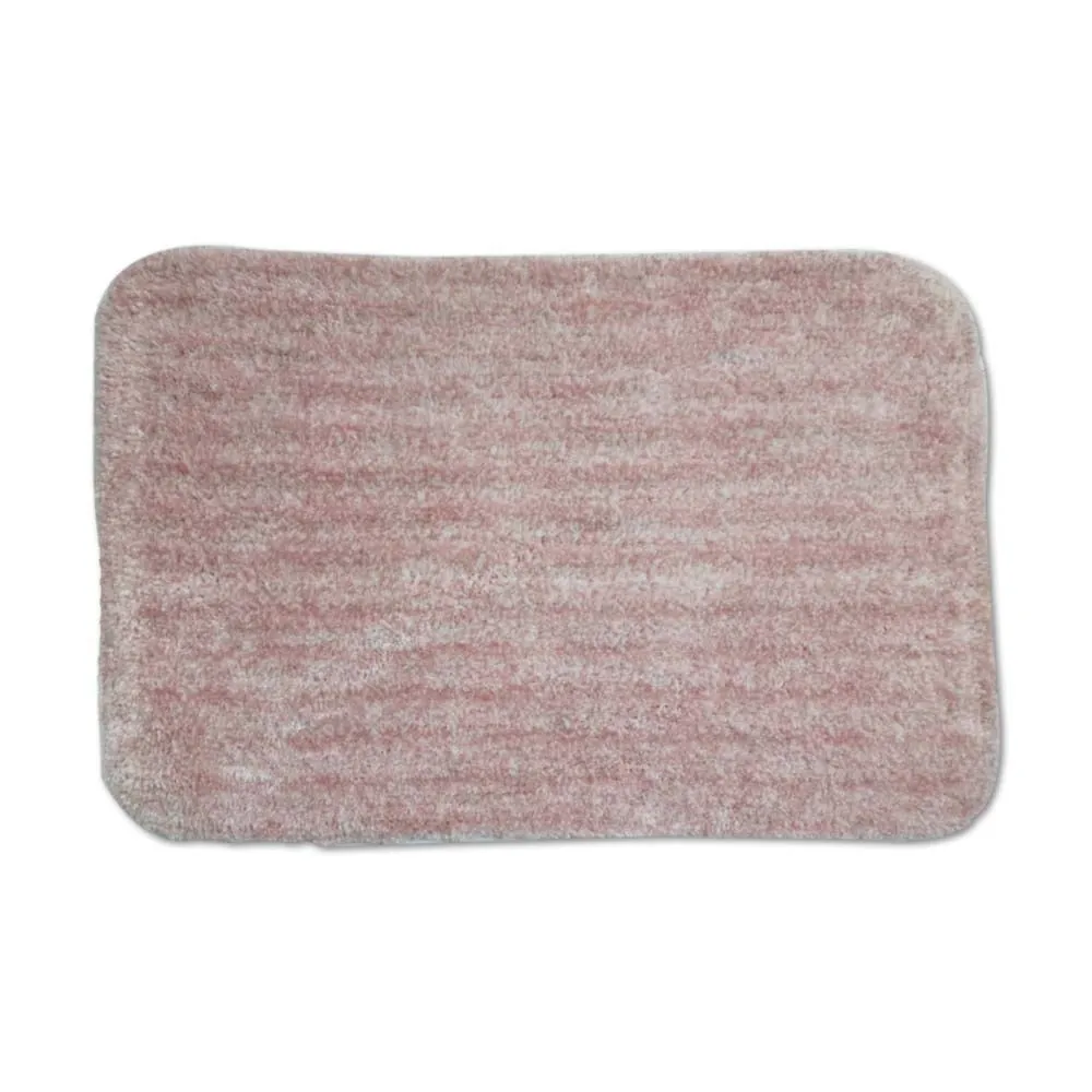 Striped Pattern High Absorbent Pink Bathmat