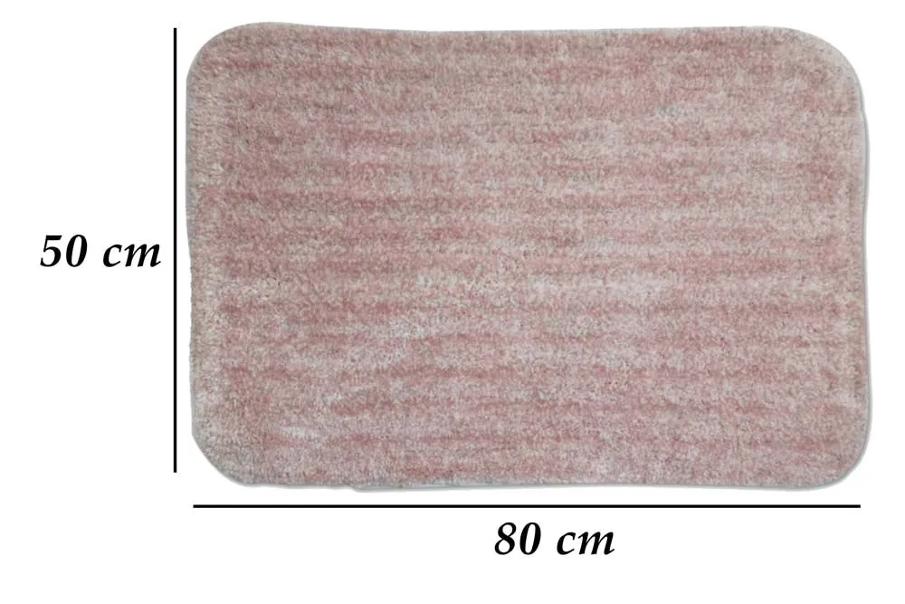 Striped Pattern High Absorbent Pink Bathmat