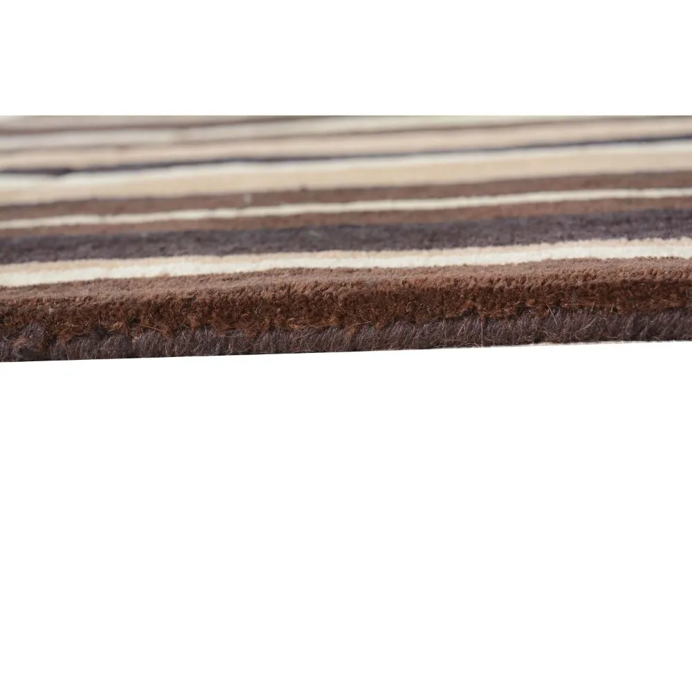 Striped Shades Of Brown Tufted Area Carpet 2X5ft