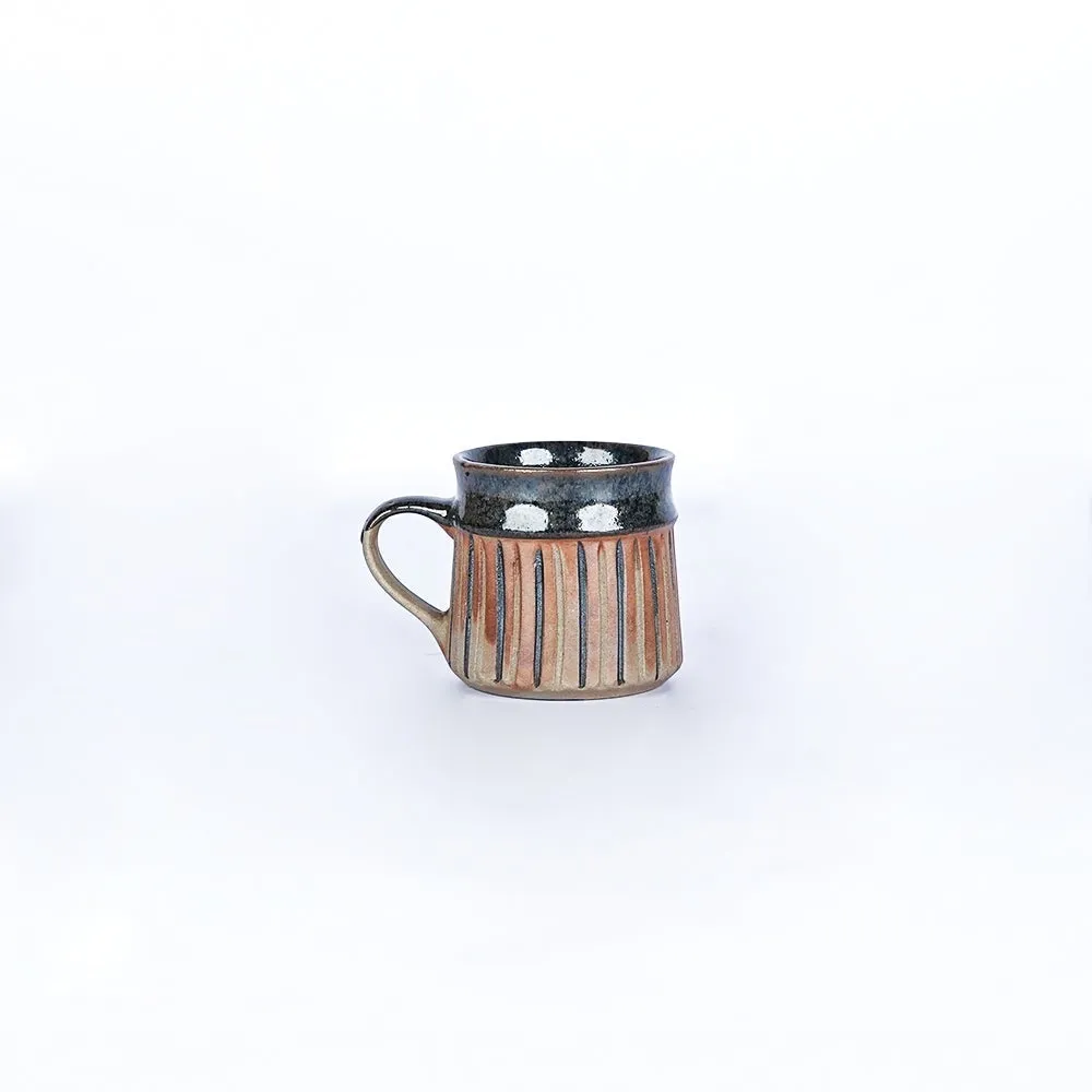 Stripped Patterned Ceramic Mugs Set of 6