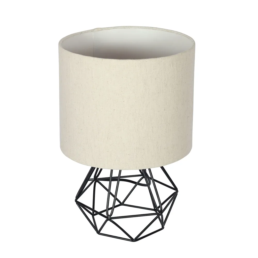 Strudy Black Metal Cage Table Lamp Shade