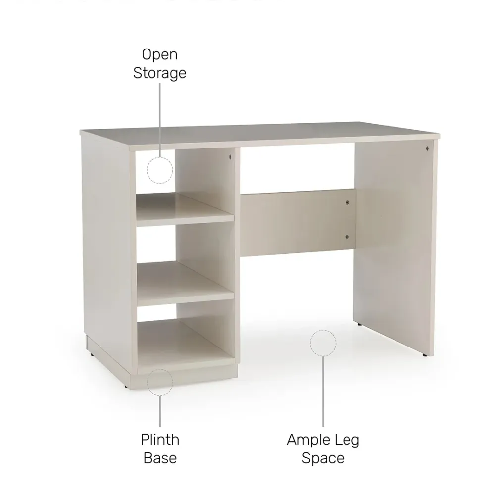 WallMantra Study Desk in Frosty White Finish