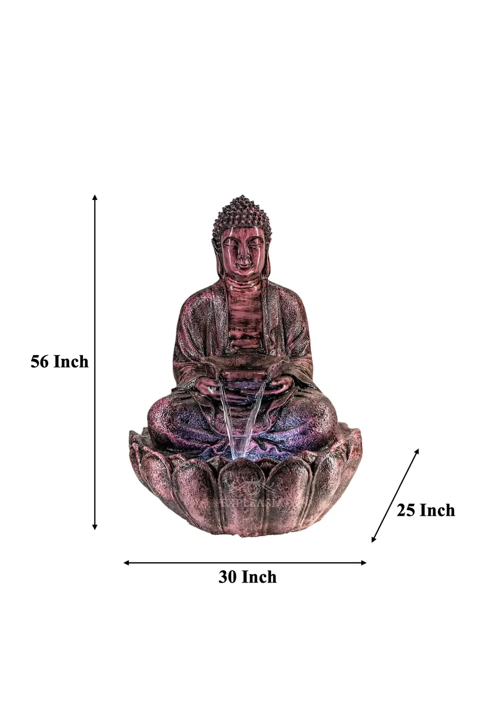 Stunning 2ft Bronze Lotus Buddha Water Fountain for Home