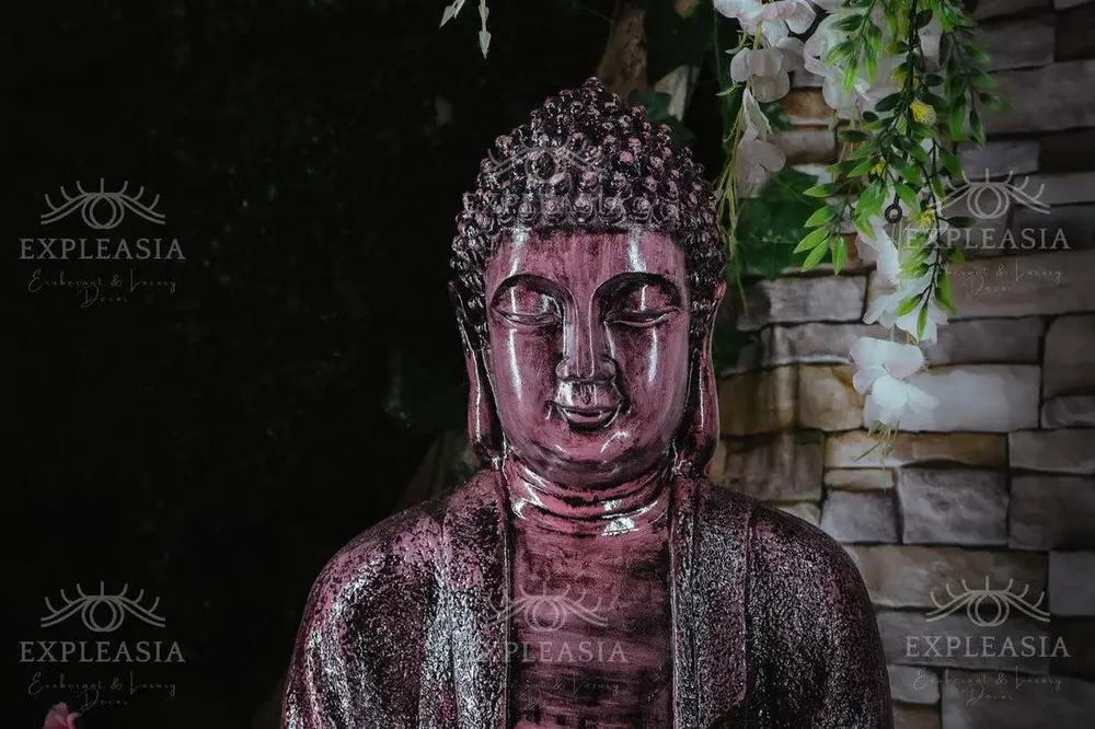 Stunning 2ft Bronze Lotus Buddha Water Fountain for Home