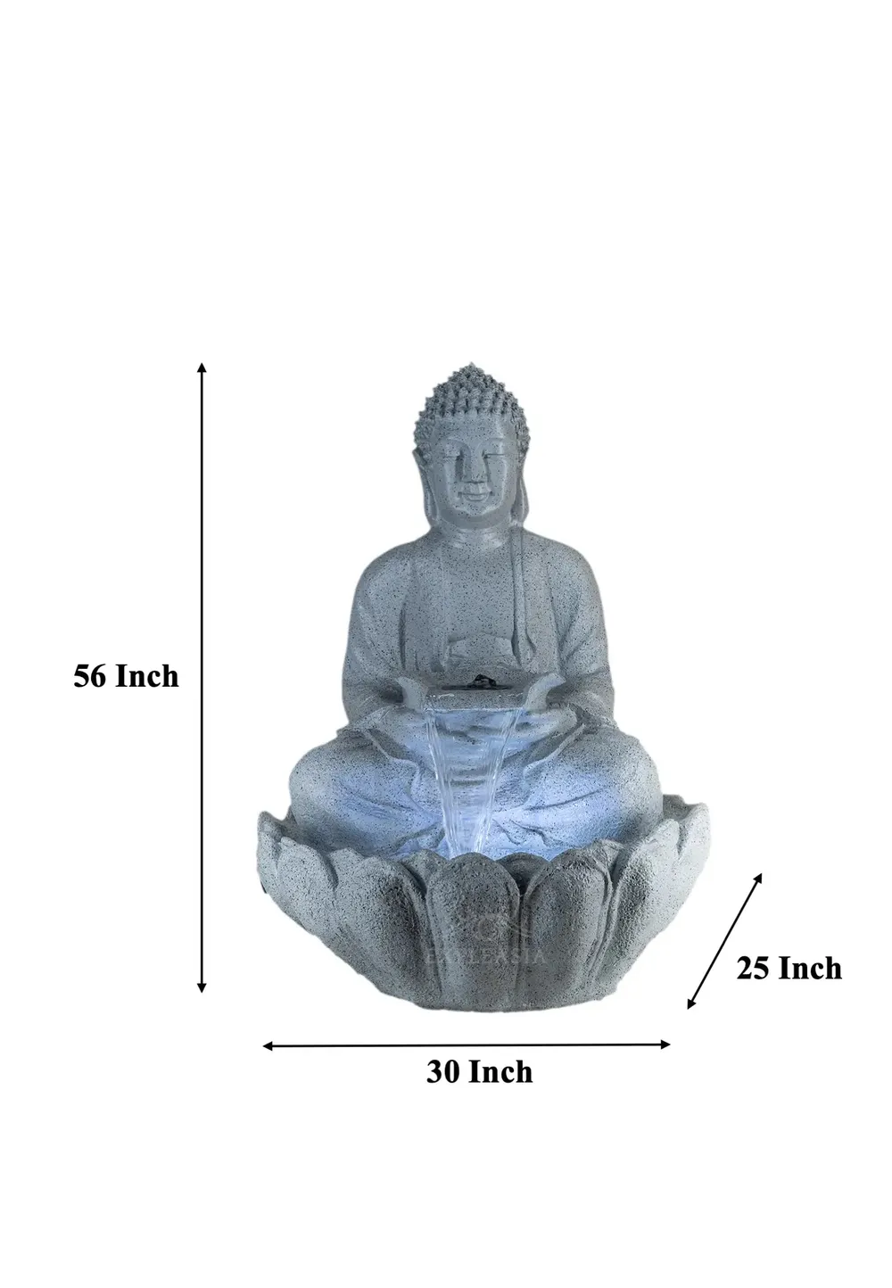 Stunning 2ft Grey Lotus Buddha Water Fountain for Home