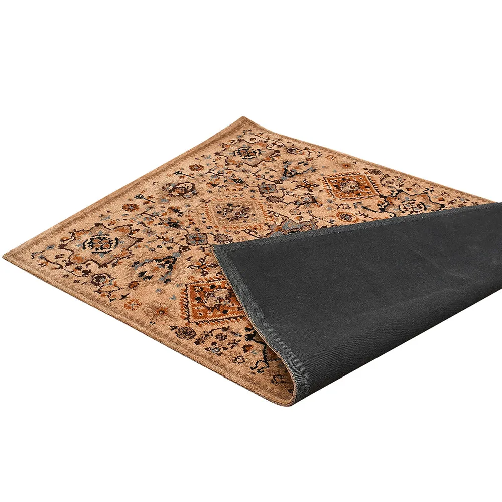 Stunning Beige Coloured Traditional Print Hand Tufted Polyester Carpet 2X5
