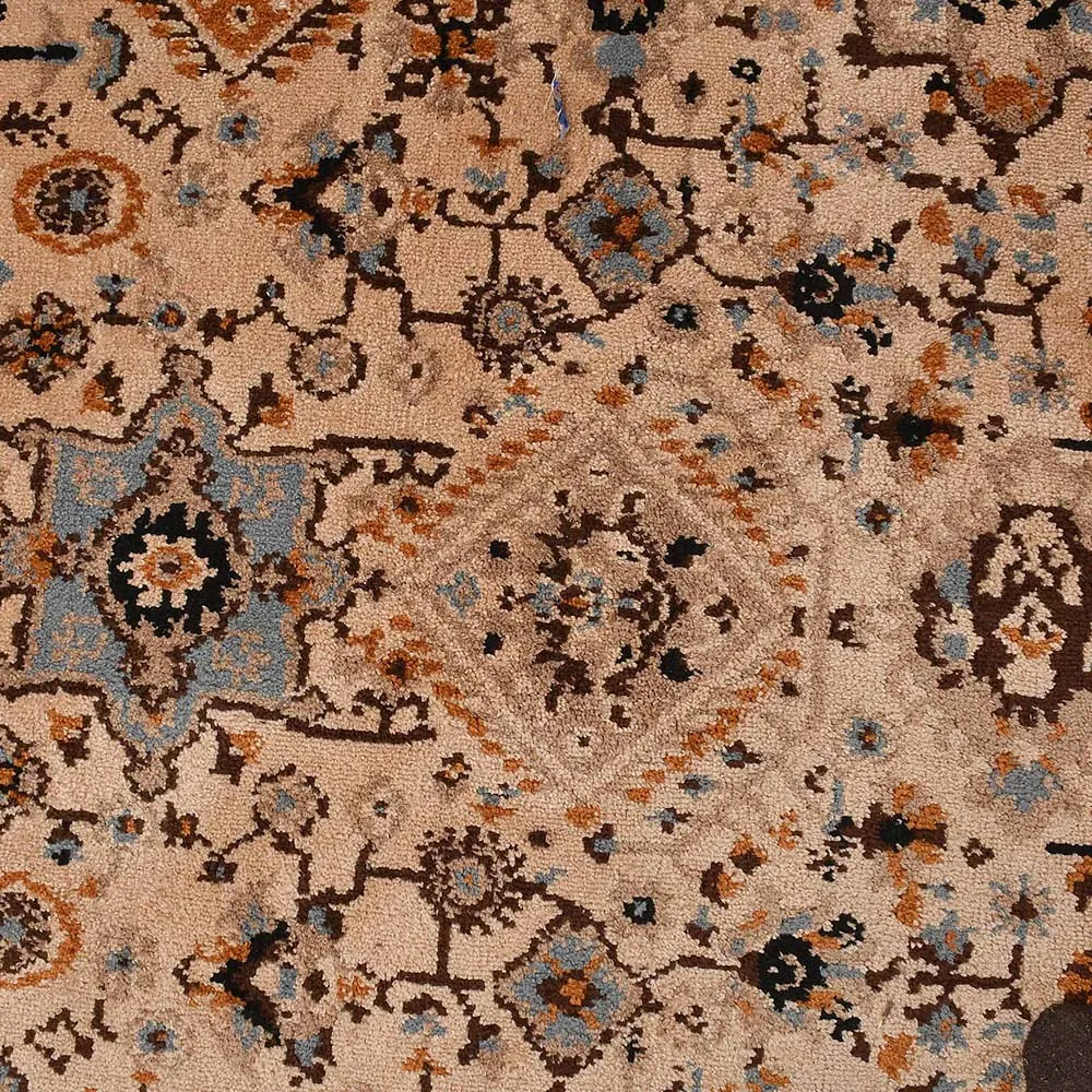 Stunning Beige Coloured Traditional Print Hand Tufted Polyester Carpet 2X5