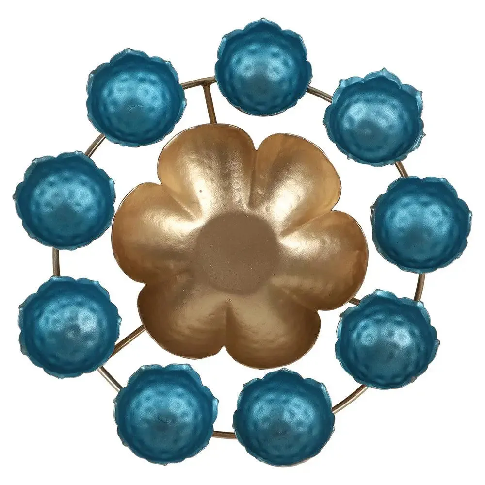 Stunning Blue & Gold Designer Crown Urli Bowl