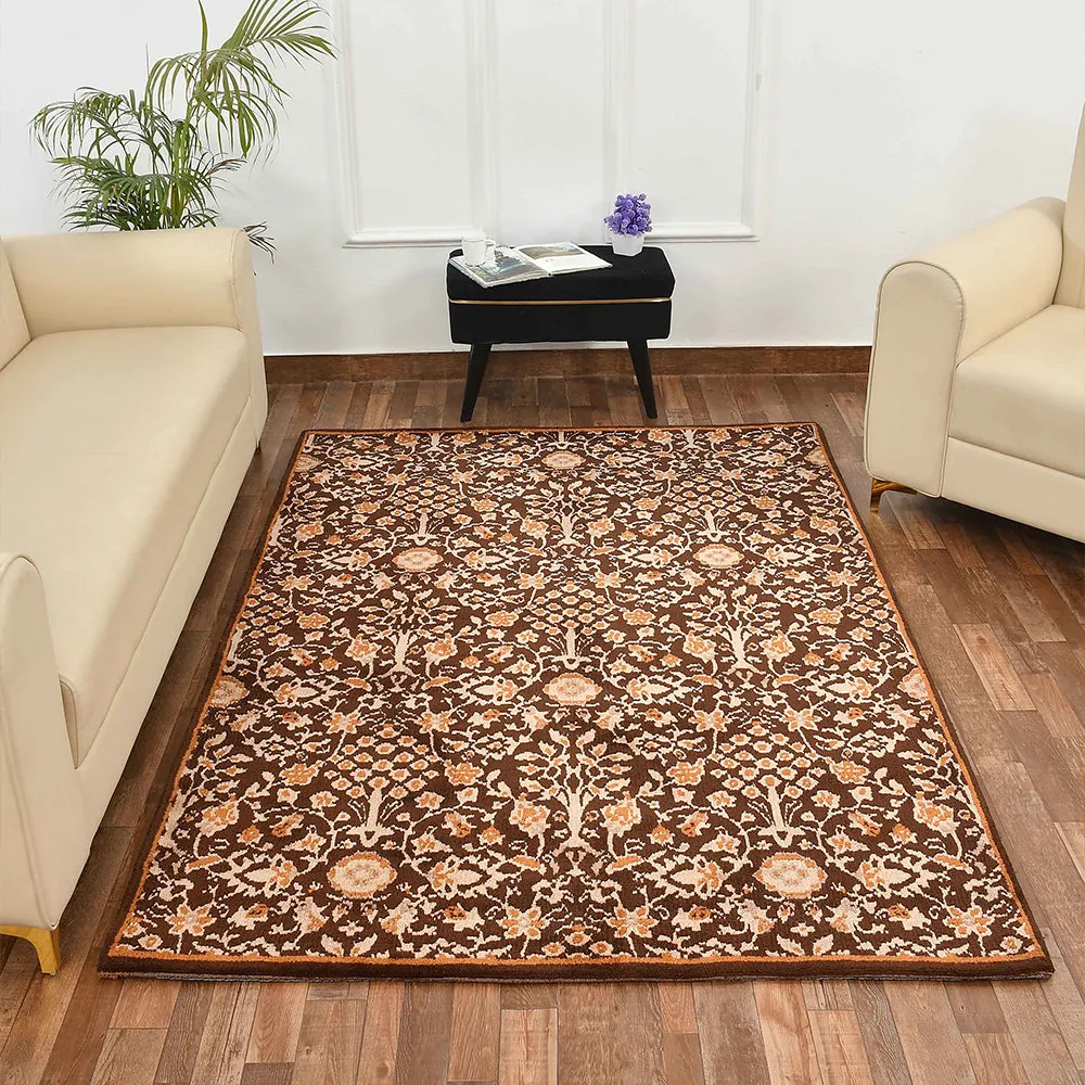 Stunning Brown and Beige Traditional Print Hand Tufted Polyester Carpet ICKC6018C2X5
