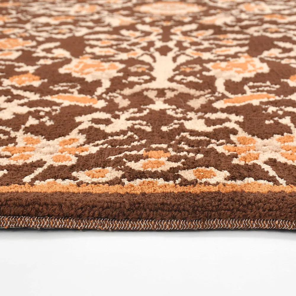 Stunning Brown and Beige Traditional Print Hand Tufted Polyester Carpet ICKC6018C2X5