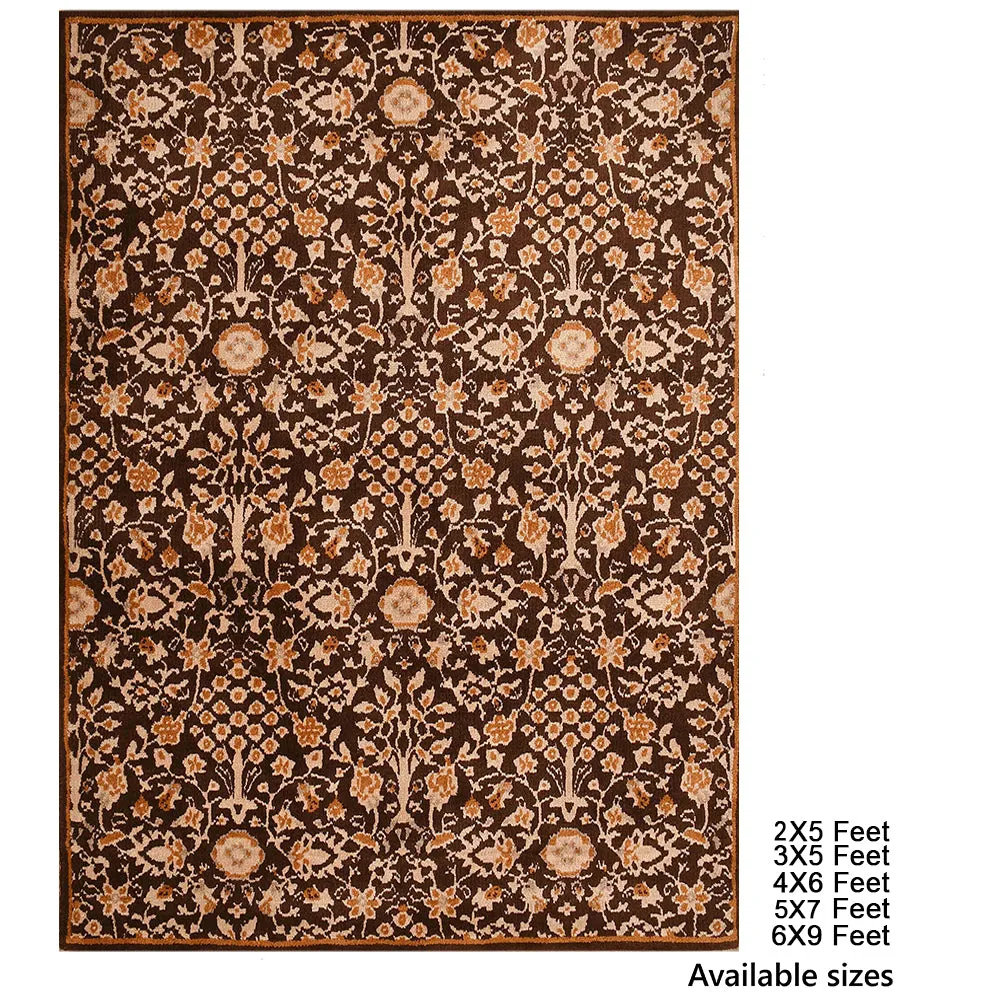 Stunning Brown and Beige Traditional Print Hand Tufted Polyester Carpet ICKC6018C2X5