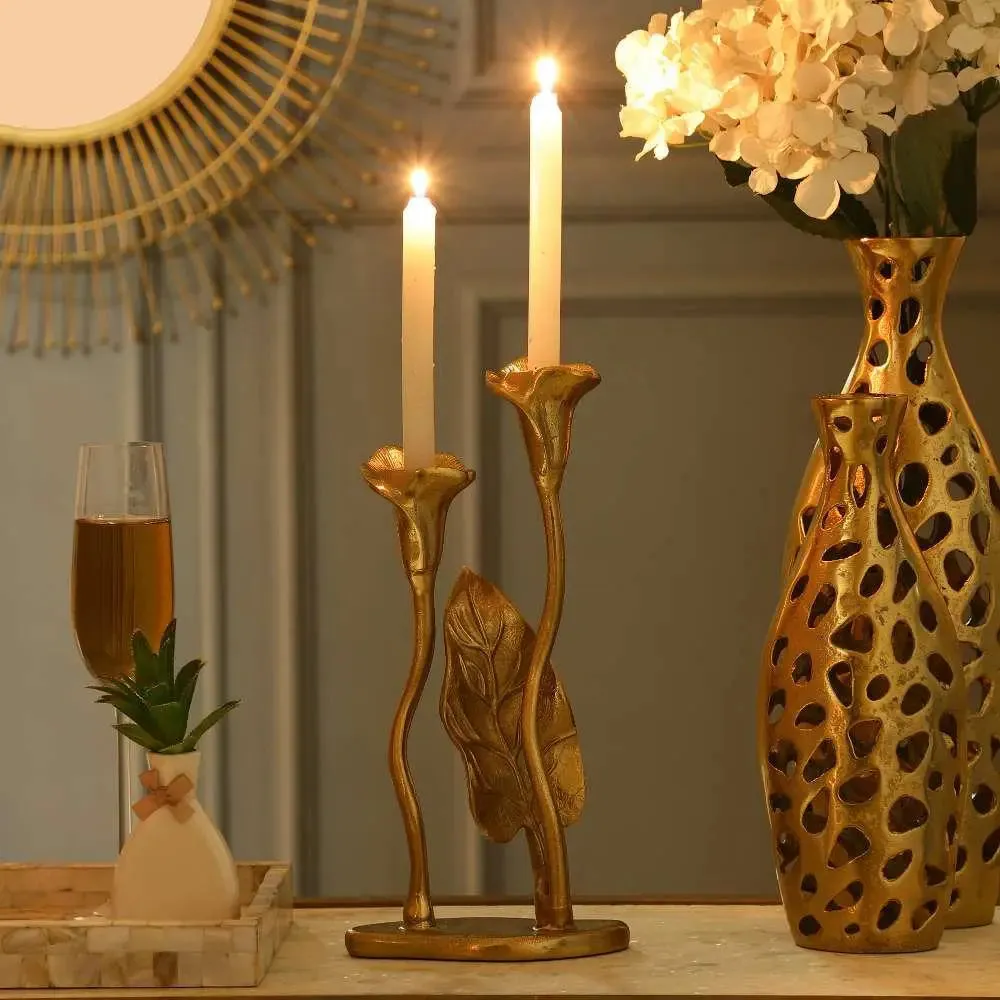 Stunning Double Candle Holder (Gold)