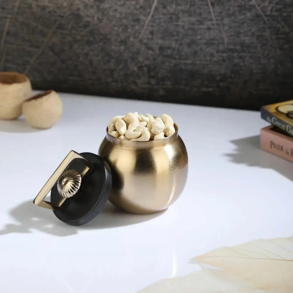 Stunning Golden Decorative Boxes with Black Lids