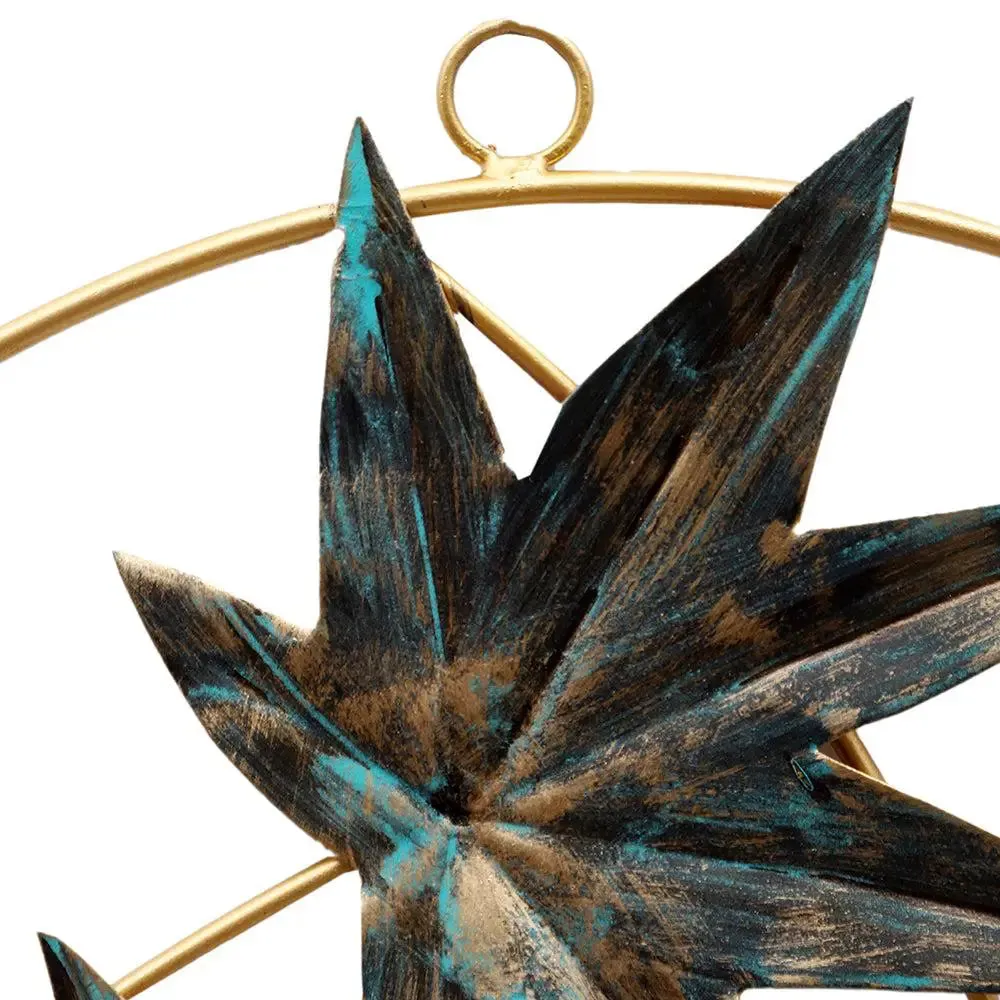 Stunning Green & Gold Maple Leaves Metal Wall Decor - Set of 3