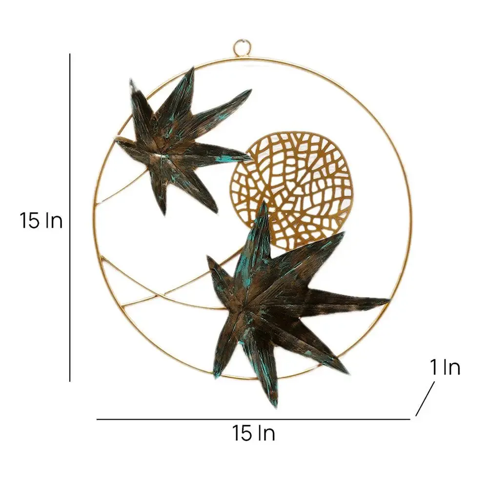 Stunning Green & Gold Maple Leaves Metal Wall Decor - Set of 3