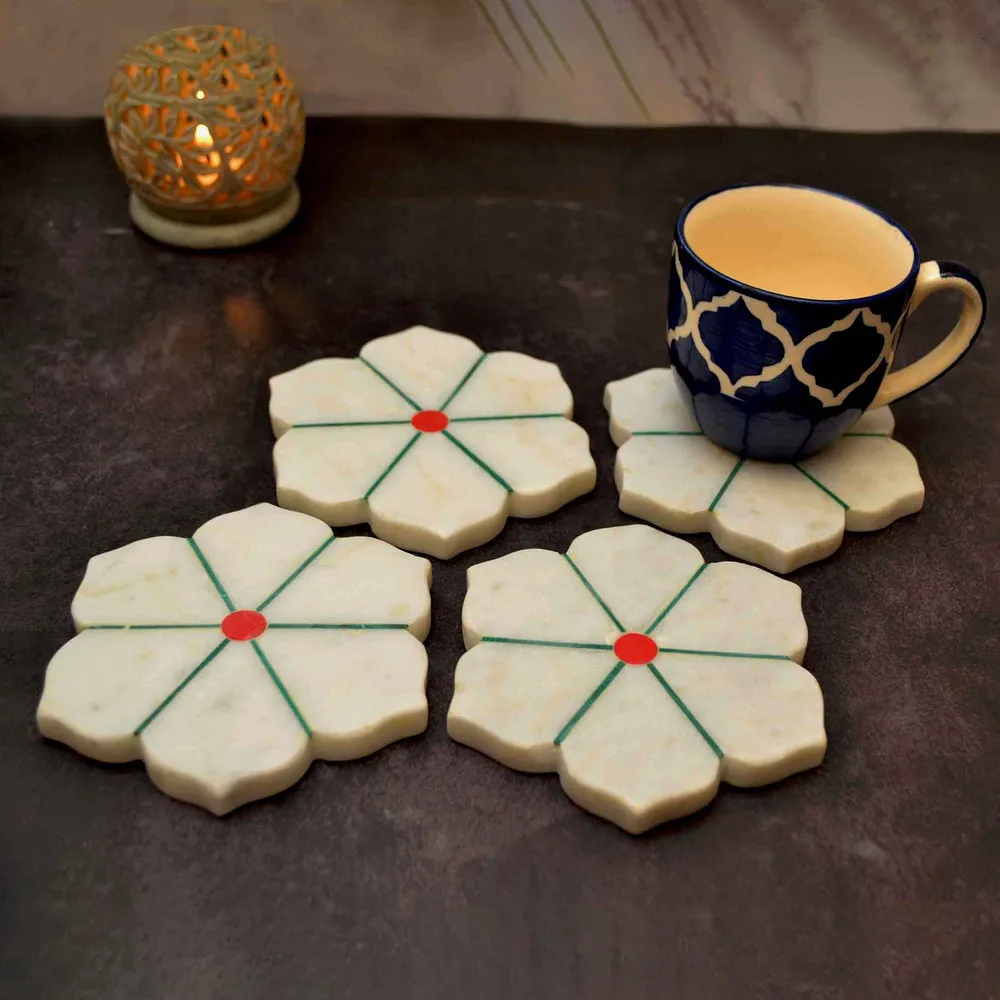 Stunning High-Quality Marble Coaster Set