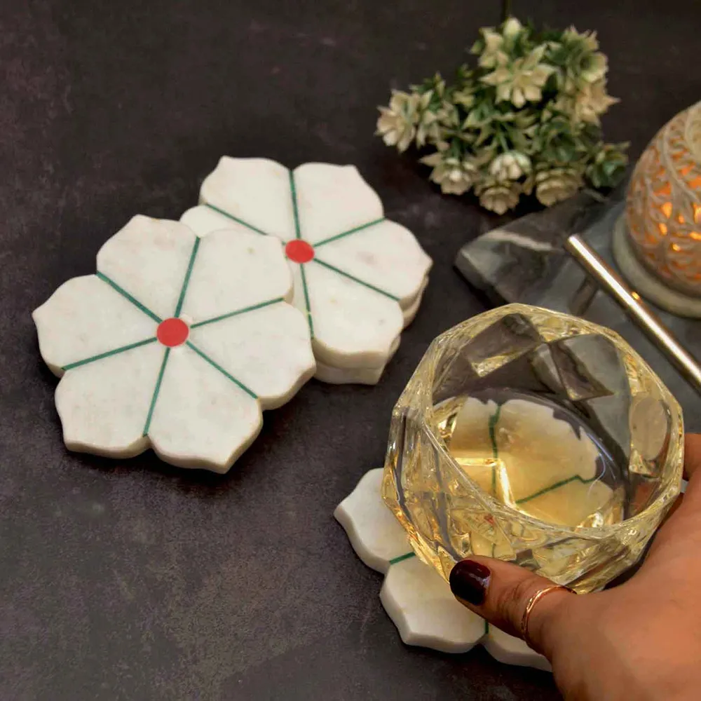 Stunning High-Quality Marble Coaster Set
