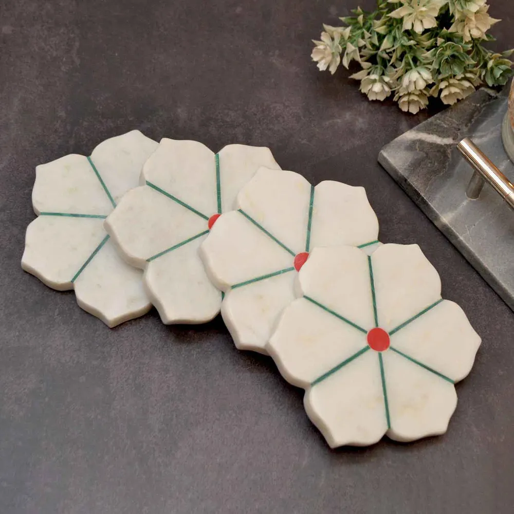 Stunning High-Quality Marble Coaster Set