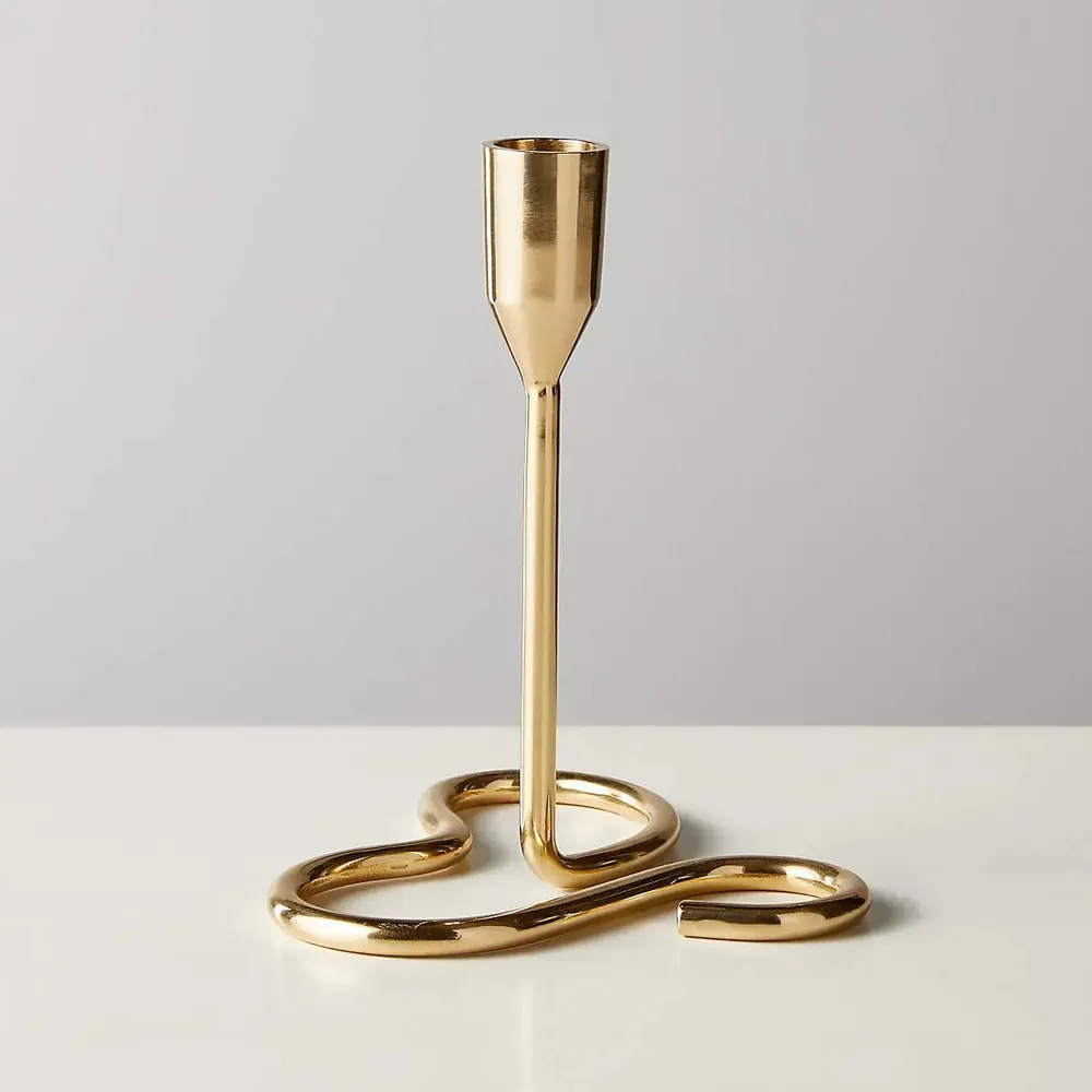 Stunning Metallic Taper Candle Holders with Sturdy Base (Set of 3)