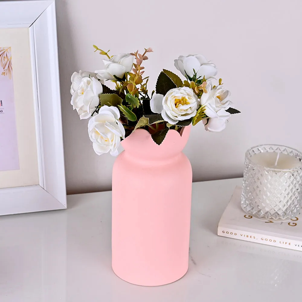 Stunning Mid-size Gift Wrap Shaped High-quality Ceramic Flower Vase (Available in Multiple colors) Pink