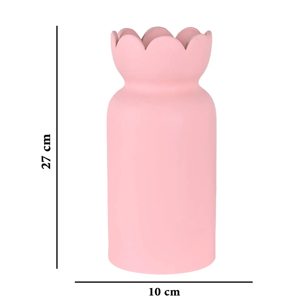 Stunning Mid-size Gift Wrap Shaped High-quality Ceramic Flower Vase (Available in Multiple colors) Pink
