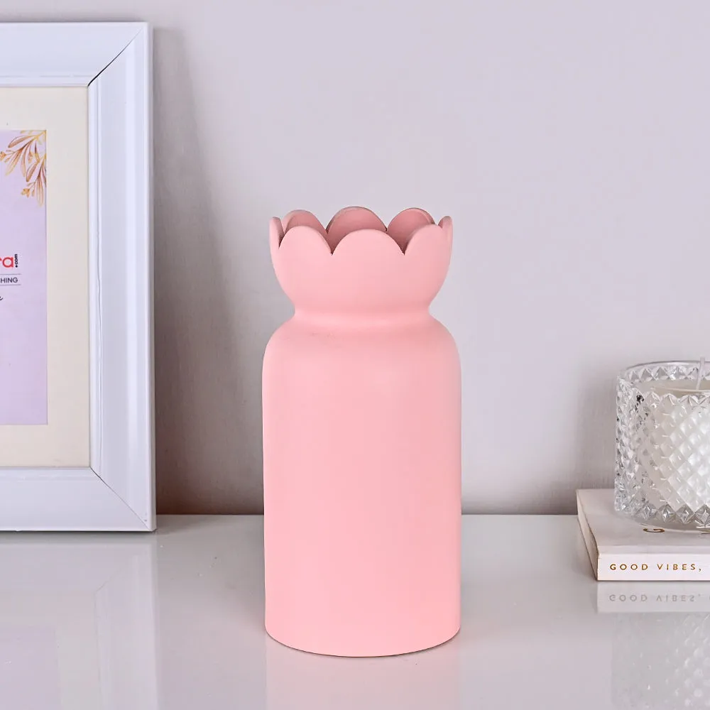 Stunning Mid-size Gift Wrap Shaped High-quality Ceramic Flower Vase (Available in Multiple colors) Pink