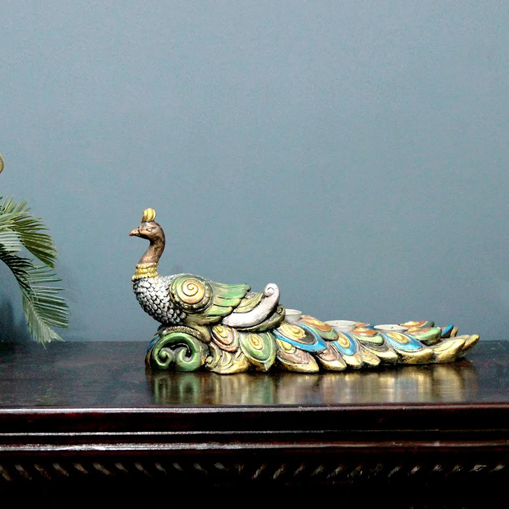 Stunning Peacock Table Accent for Bedroom/Living Area Single Piece