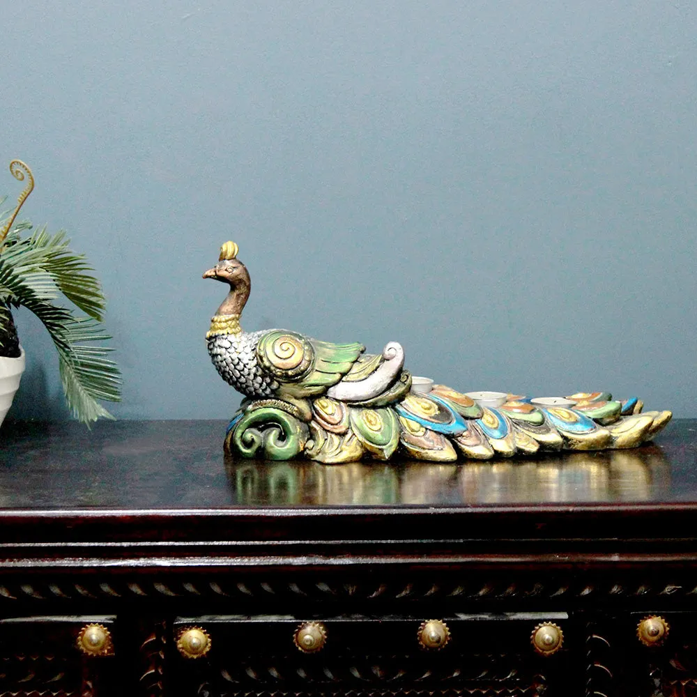 Stunning Peacock Table Accent for Bedroom/Living Area Single Piece