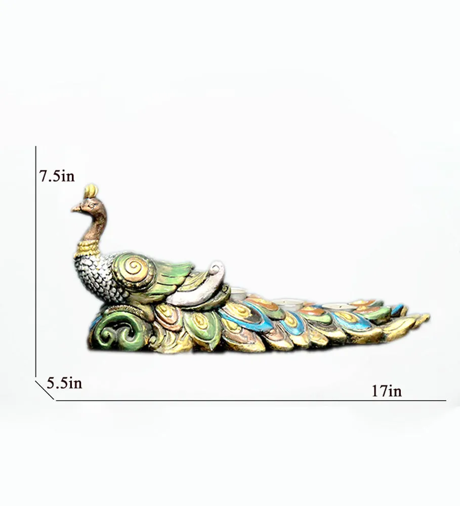 Stunning Peacock Table Accent for Bedroom/Living Area Single Piece