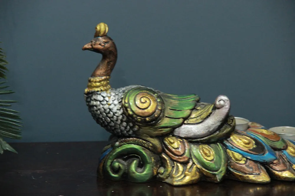 Stunning Peacock Table Accent for Bedroom/Living Area Single Piece