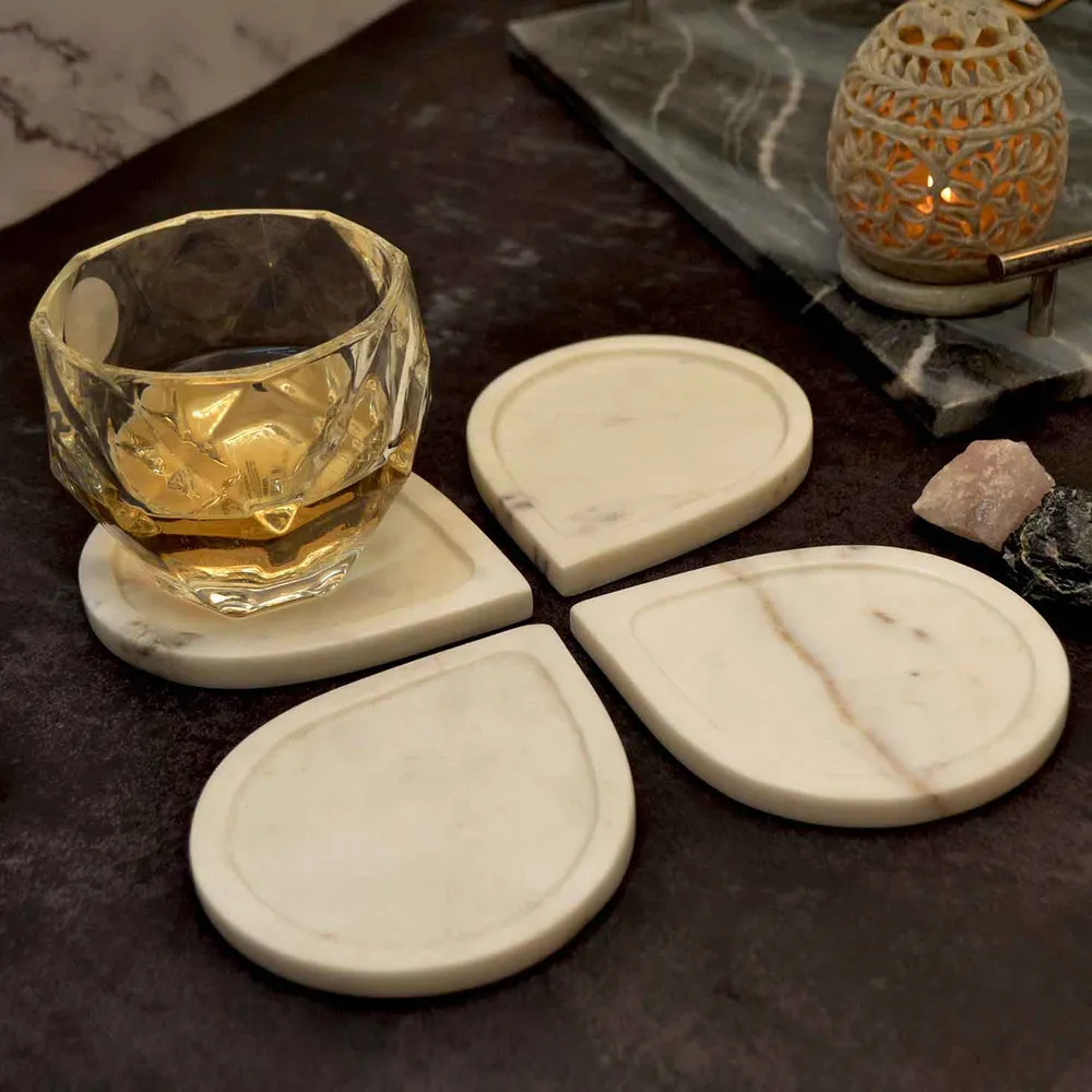 Stunning Premium Marble Coaster Set