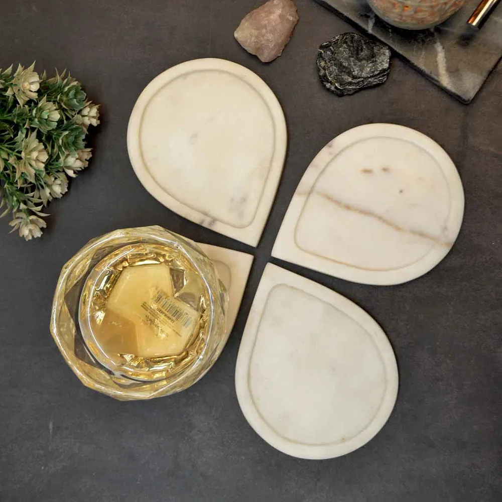 Stunning Premium Marble Coaster Set