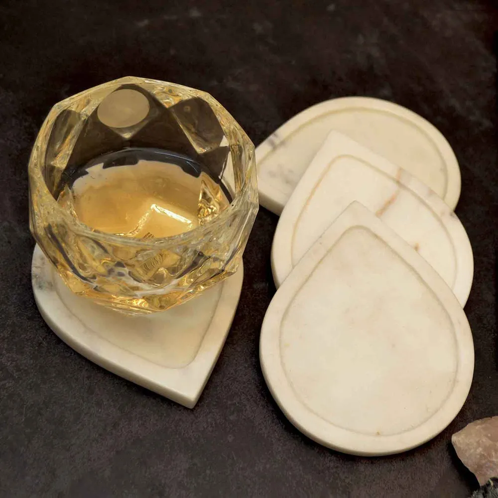 Stunning Premium Marble Coaster Set