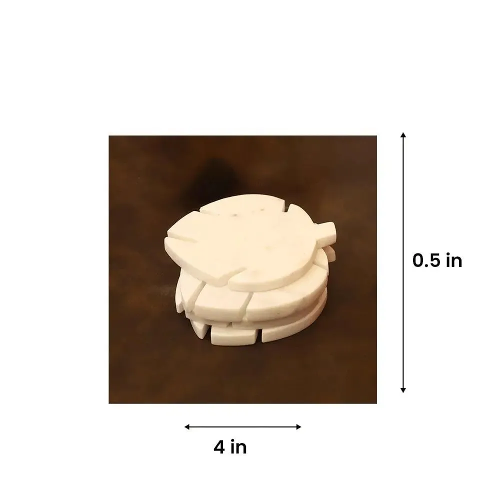 Stunning Premium Marble Ivory Coaster Set