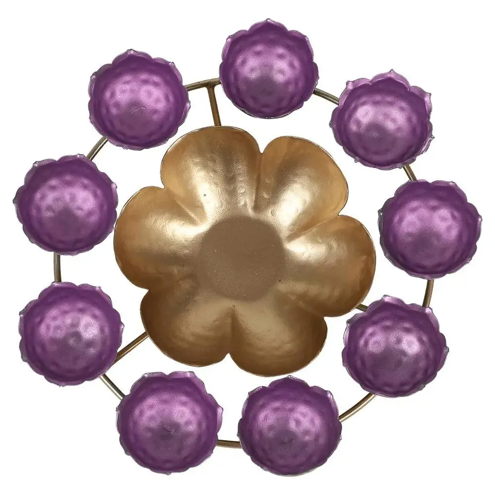 Stunning Purple & Gold Designer Crown Urli Bowl