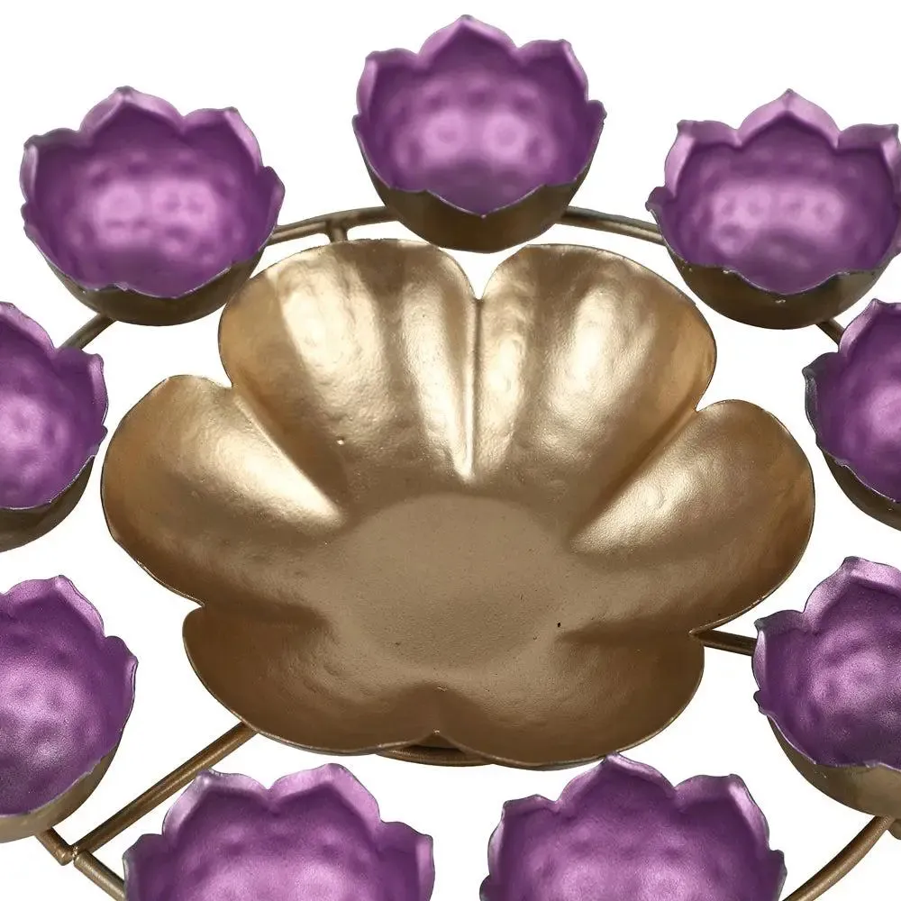 Stunning Purple & Gold Designer Crown Urli Bowl