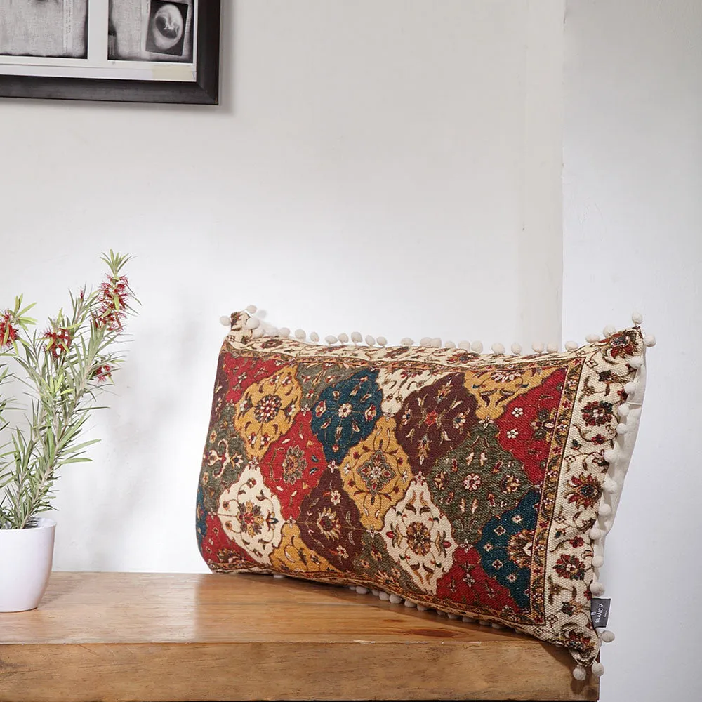 Stunning Royale Printed Textured Multi-Hued 100% Cotton Cushion Cover Set Of 1