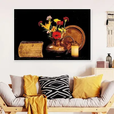 Stunning Still Life of Ancient Copper Vase &amp; Flowers