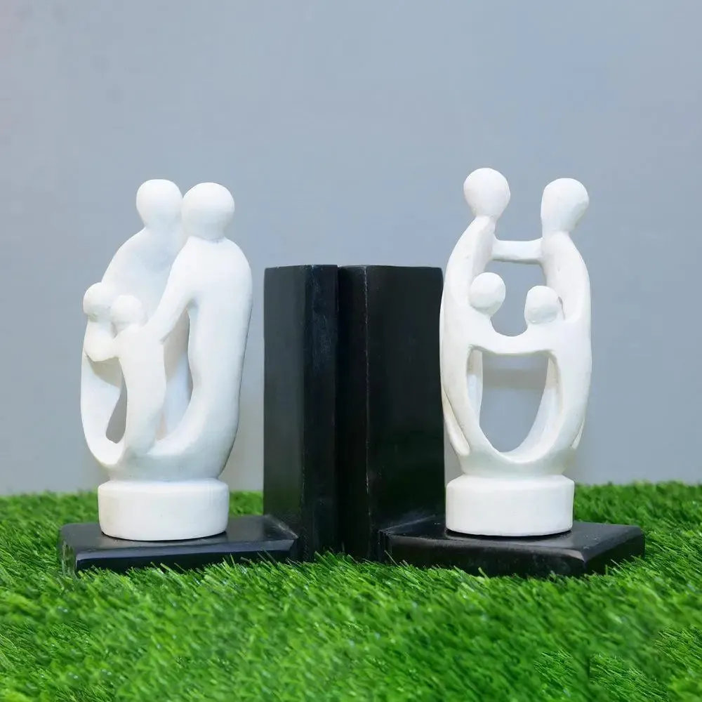 Stunning White Paleva Stone Bookend (Set of 2)