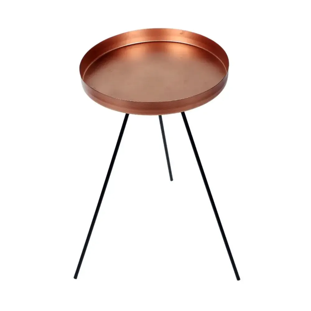 Sturdy Copper & Black Detachable Table Corner Table for Living Room