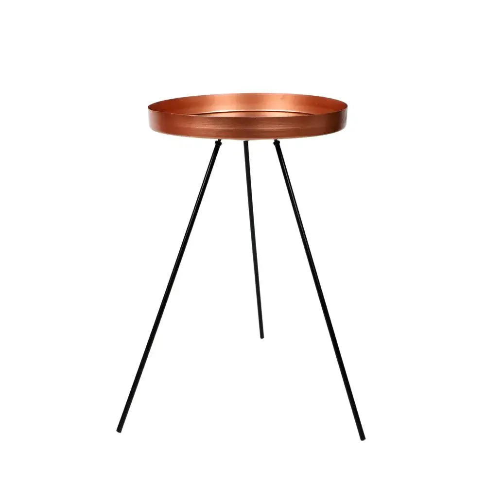 Sturdy Copper & Black Detachable Table Corner Table for Living Room