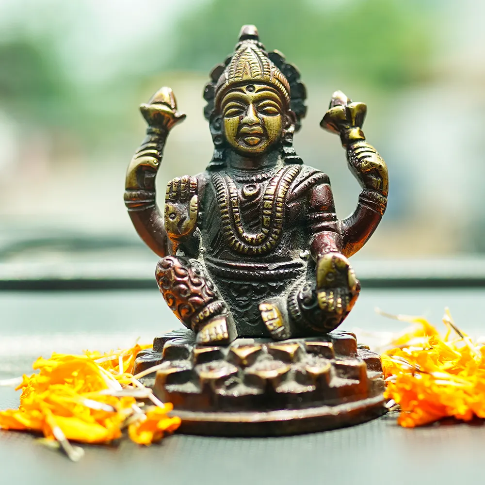 Sturdy Lakshami Maa Brass Multiuse Sitting Idol Showpiece