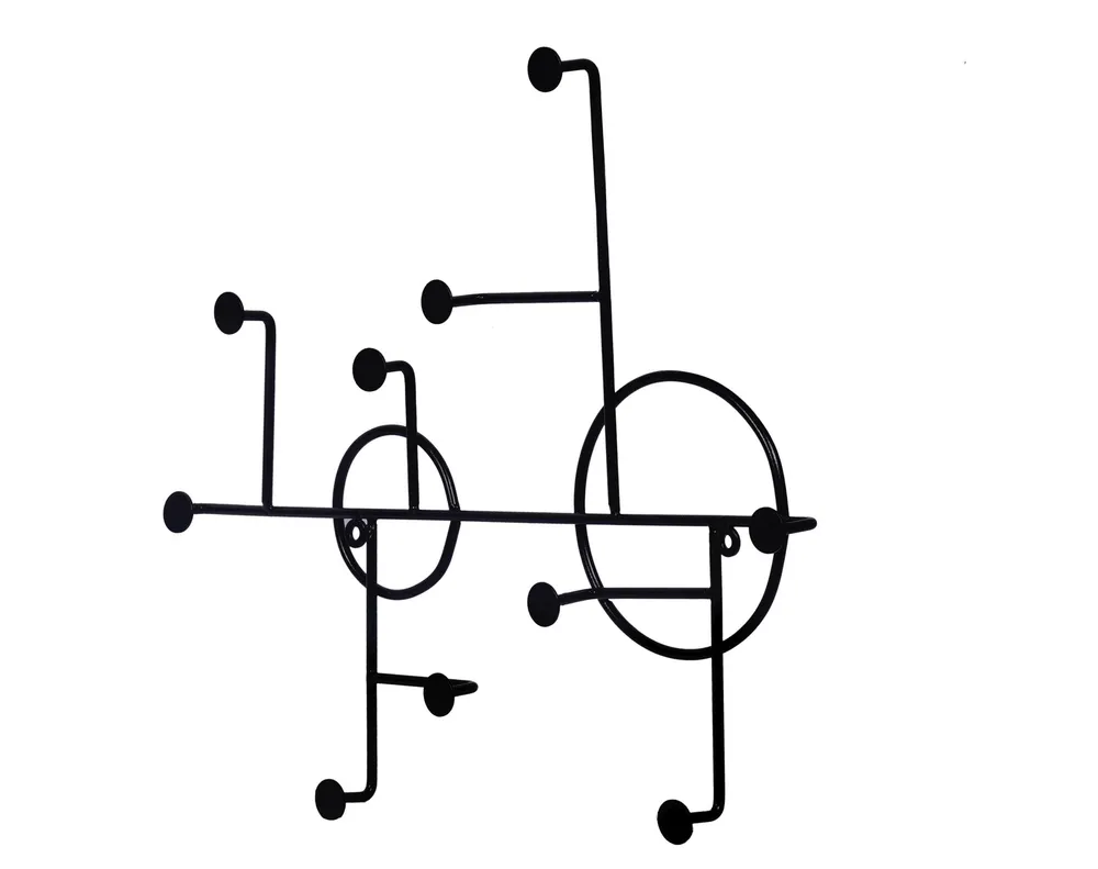 Stylish Black Metal Key Wall Hook Design