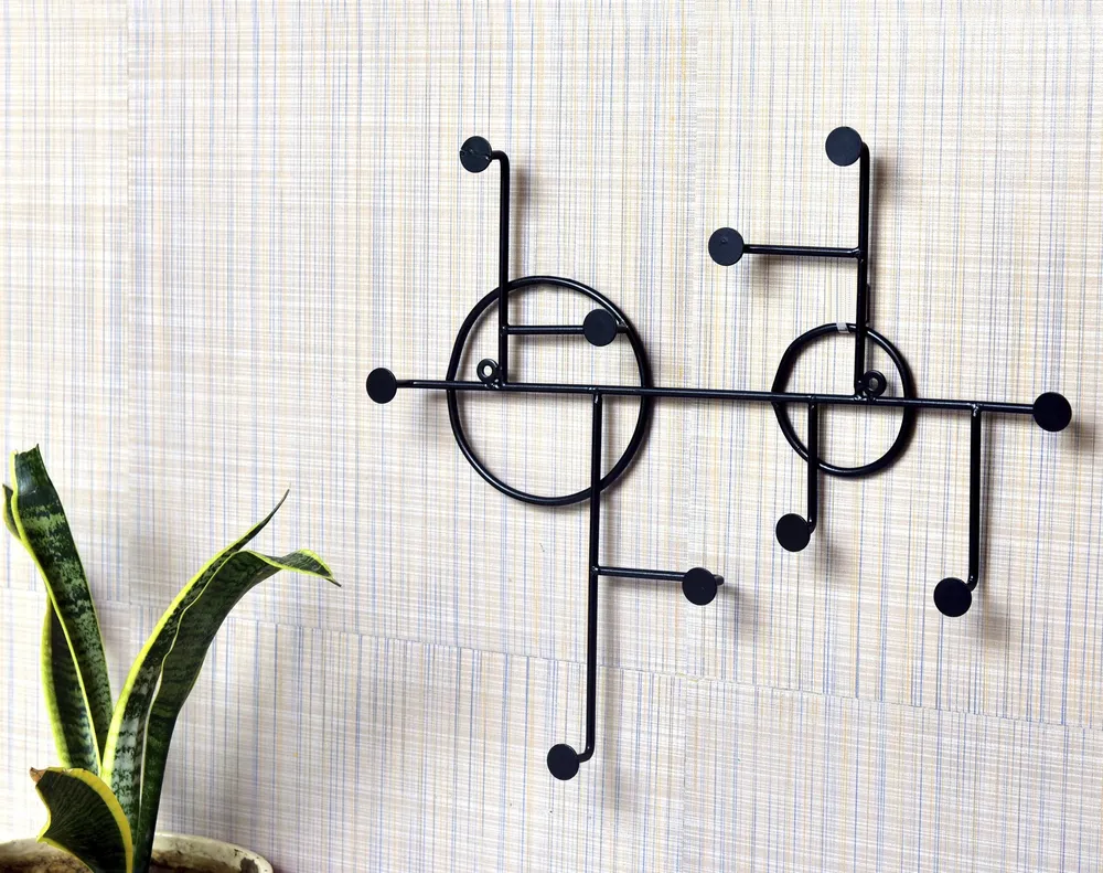 Stylish Black Metal Key Wall Hook Design