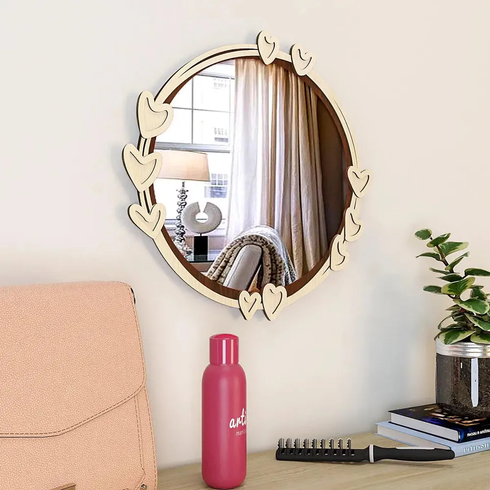 Stylish Decorative Mirror/ Wall Mirror with Heart Wooden Frame
