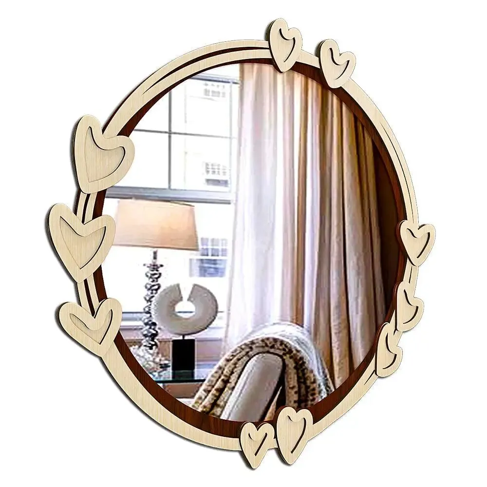 Stylish Decorative Mirror/ Wall Mirror with Heart Wooden Frame