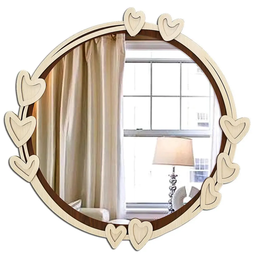 Stylish Decorative Mirror/ Wall Mirror with Heart Wooden Frame