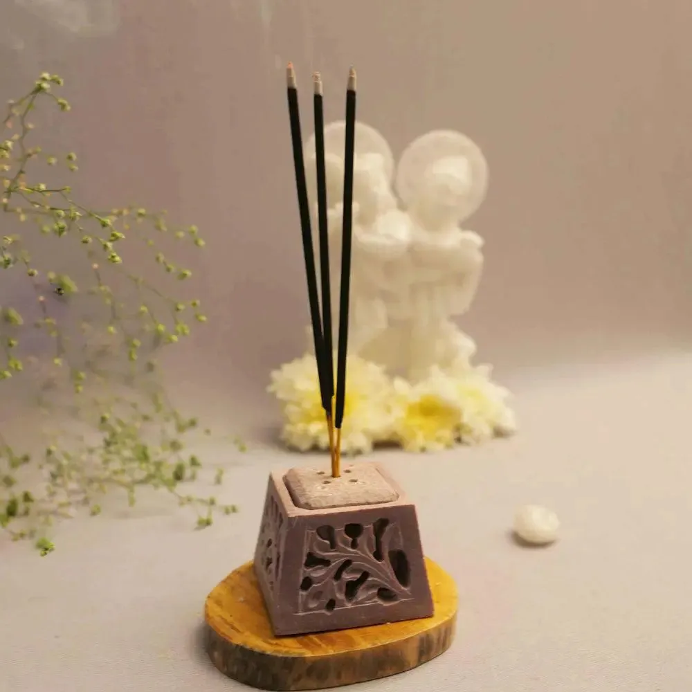 Stylish Hand-Carved Marble Soapstone Incense Stick Holder